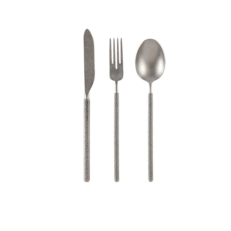 GH304 stainless steel snowflake sand Western food tableware diagonal tail knife fork spoon restaurant hotel home set
