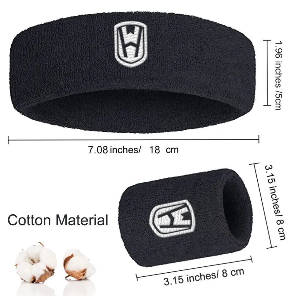 WOSWEIR-Cotton Athletic Headband Elastic Sweatbands Women Men Basketball Sports Gym Fitness Sweat Band Volleyball Tennis