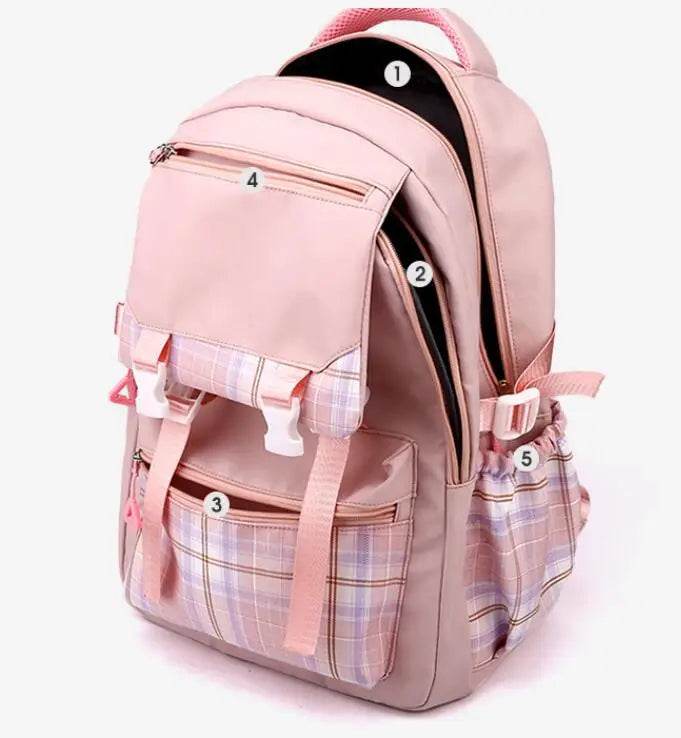 Stitch School Bags High School Student Backpack Female Large Capacity Junior High School Laptop Mochila Escolar - AIAZ