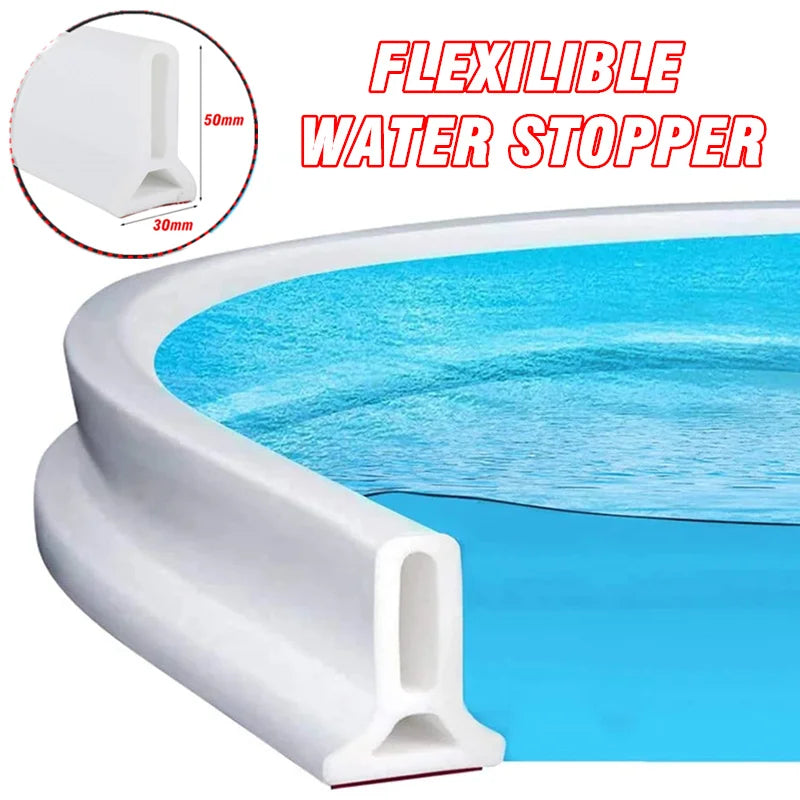 New 50mm Height Silicone Bathroom Water Stopper Barrier Non-slip Dry and Wet Separation Bendable Strip Sink Water Splash Guard