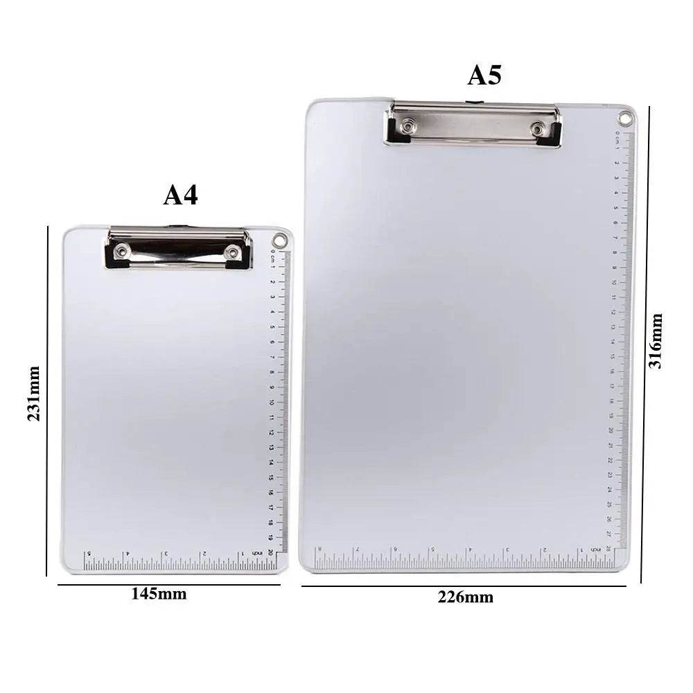 School Supplies A5 Aluminum Alloy File Folder Paper Ticket Storage Writing Board Clip Writing Pads Clipboard A4 Document Holder - AIAZ