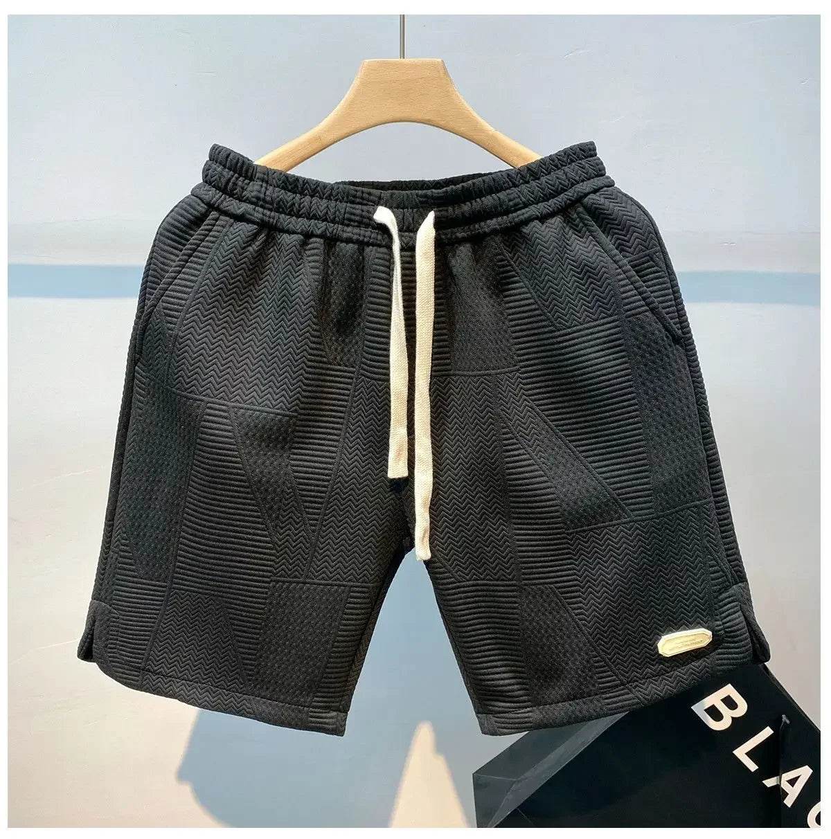 Men shorts 2024 Summer Running Shorts for Men Casual Jogging Sport Short Pants Wave Pattern Drawstring Loose Gym Sports Shorts - AIAZ