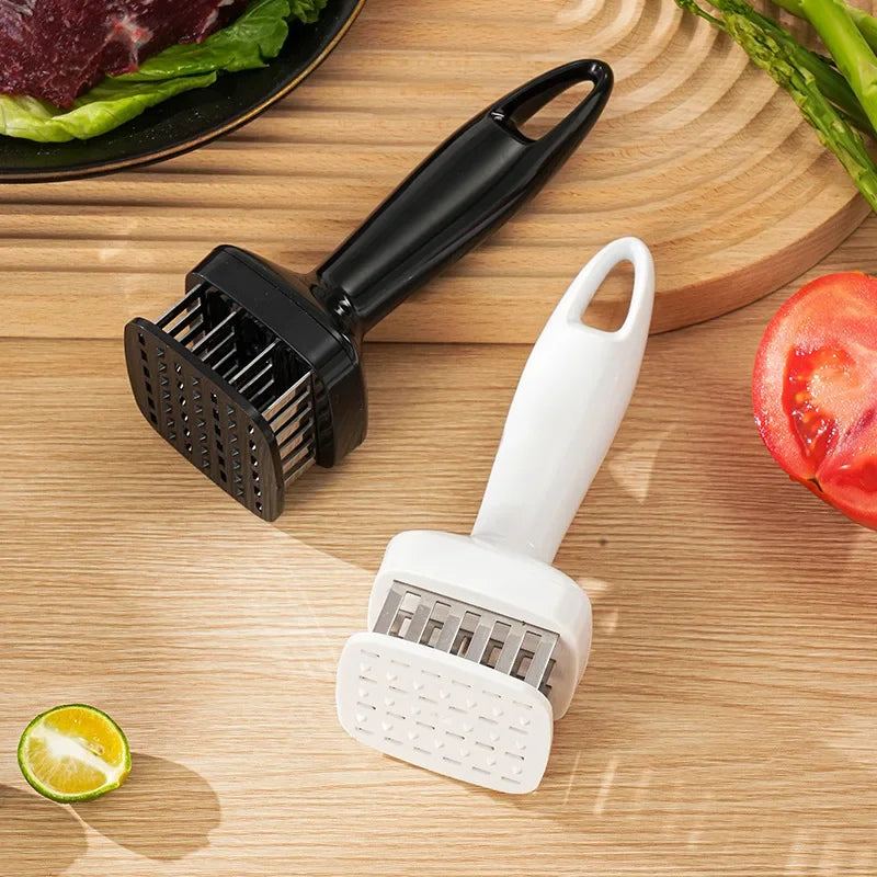 Stainless Steel Needle Point Meat Tenderizer Needle Automatic Rebound Square Bottom Meat Softener 24 Steel Needles Rustproof