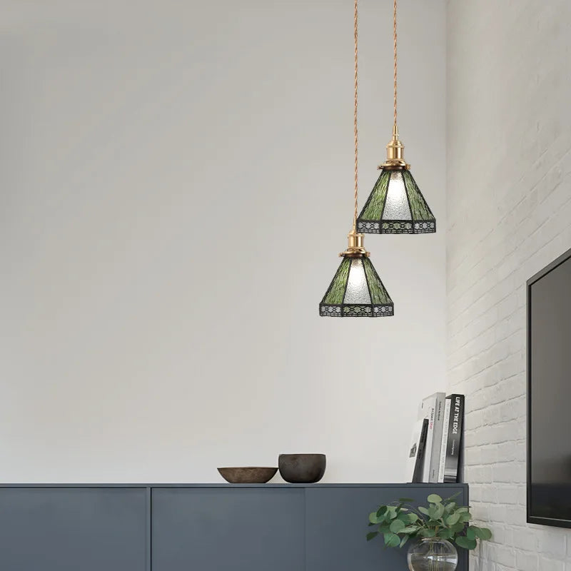 IWHD 2022 NEW Nordic Glass LED Pendant Lights Fixtures Copper Bedroom Dinning Room Restaurant Modern Hanging Lamp Lighting