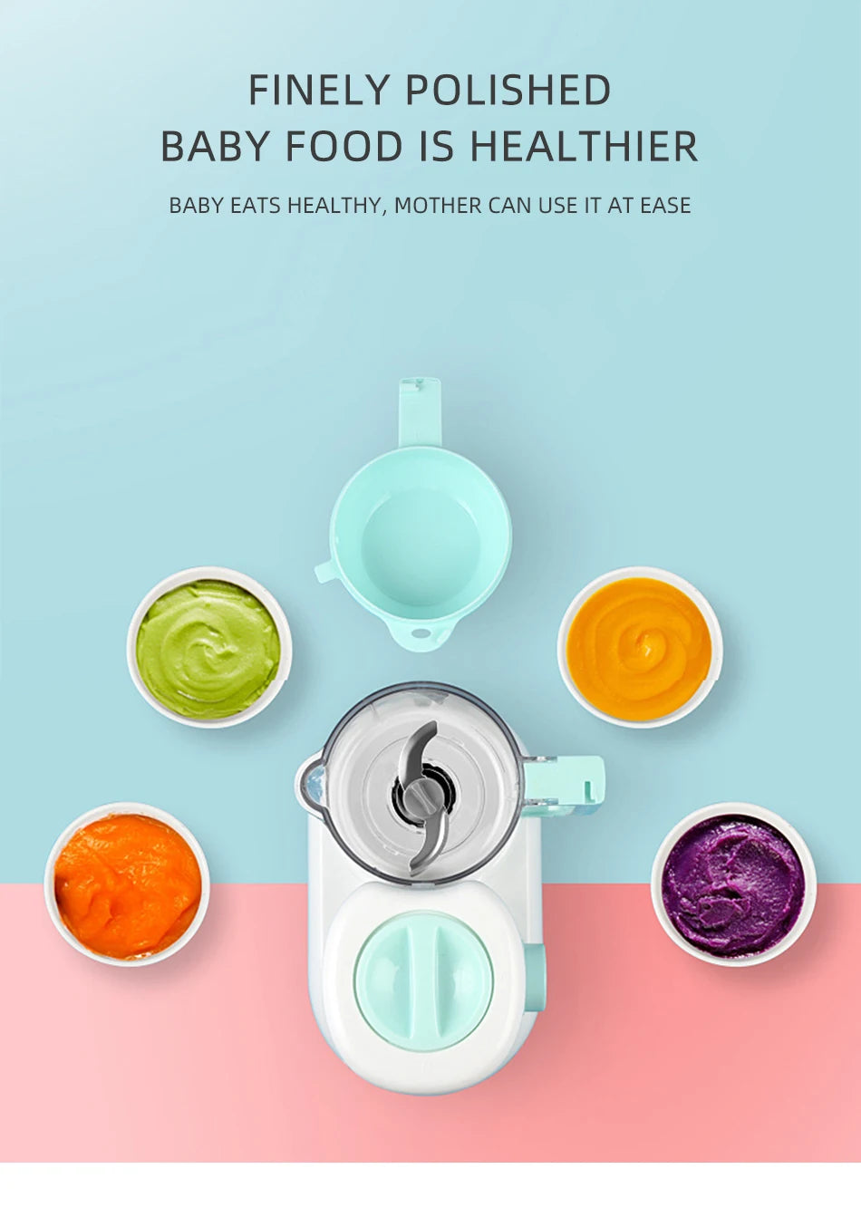 2023 New Baby Feeding Food Maker Supplement Newbron Baby Food Cooking Blenders Steamer Processor Infant Fruit Vegetable Maker