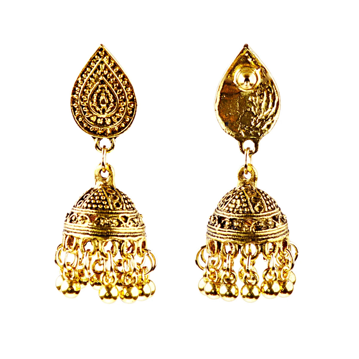 Boho Afghan Ethnic Drop Earrings For Women Pendient Gold Color Gyspy Silver Color Bell Ladies Indian Earring Jewelry