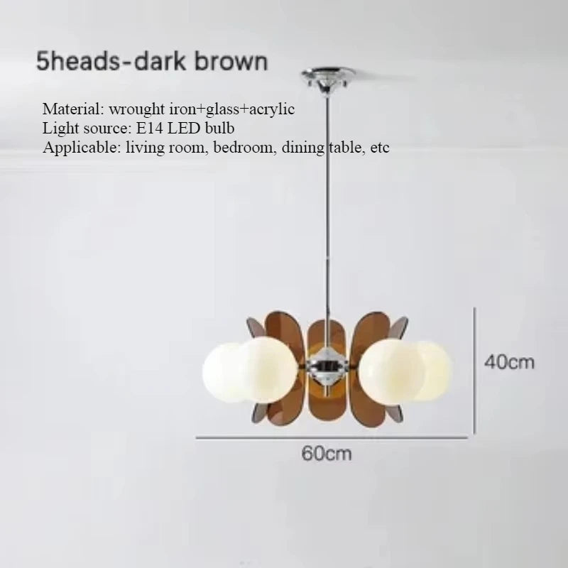 Nordic medieval glass magic bean dining table pendant light LED wabi sabi style living room bedroom home decoration lighting