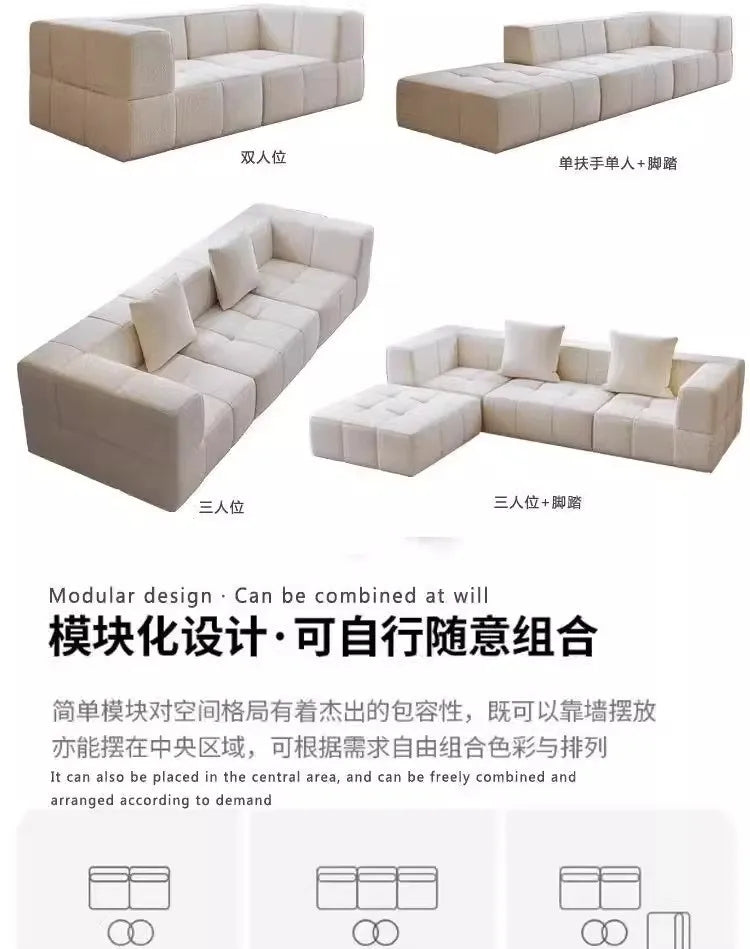 Small Apartment Hotel Living Room Sofa Customized Nordic Light Luxury Style Home Decoration Vacuum Compression Multi-Person Sofa