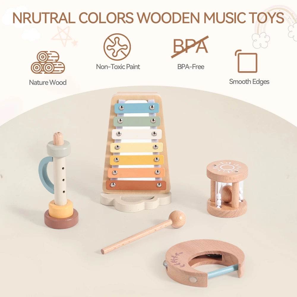 Musical Instruments Montessori Music Baby 0 12 Months Toys Drum Xylophone Kids Early Educational Wooden Instruments Baby Toys - AIAZ