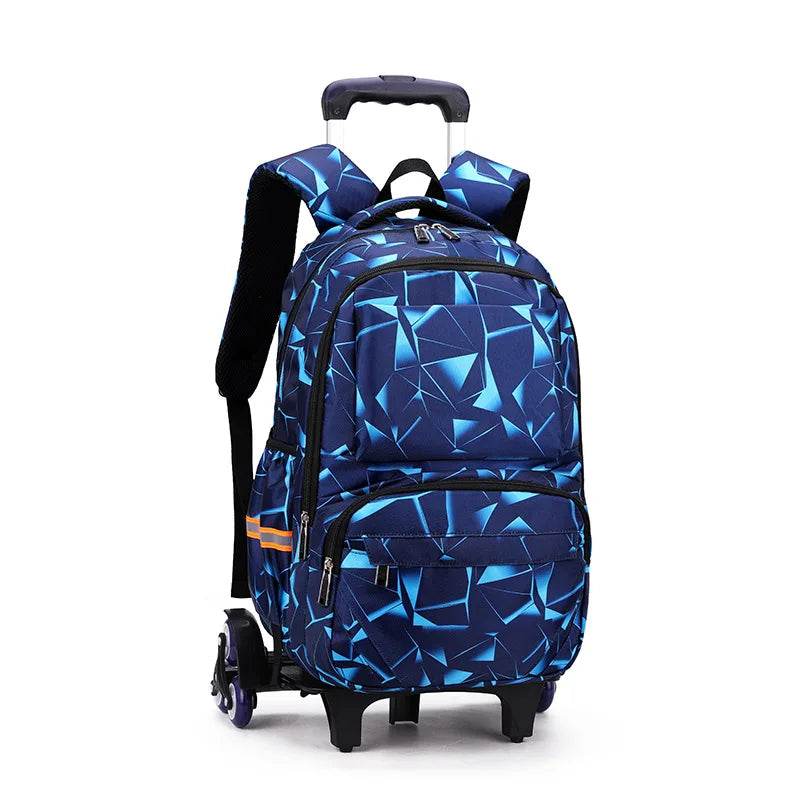 School bags with Wheels School Rolling Backpacks for Boys Trolley Bag Waterproof Orthopedic School Bag Student Wheeled Backpack - AIAZ