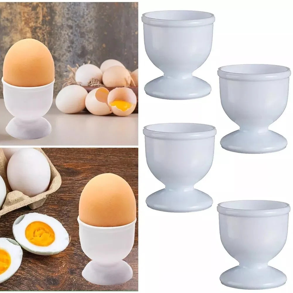 White Egg Cup Holder Plastic Boiled Egg Cups Stand Rack Creative Eggs Holder Small Beer Wine Cup Breakfast Cooking Tool