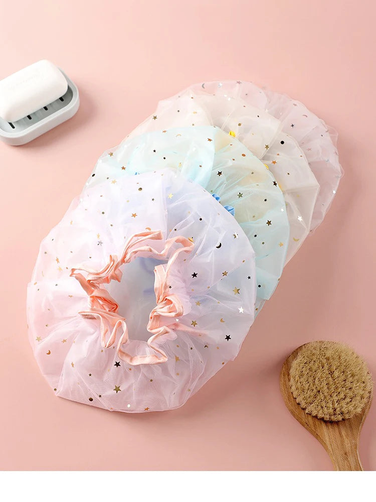 Shower Bath Cap Girl Luxury Women's Reusable Shower Cap Donuts for Hair Swimming Cap Shower Bonnet Douche