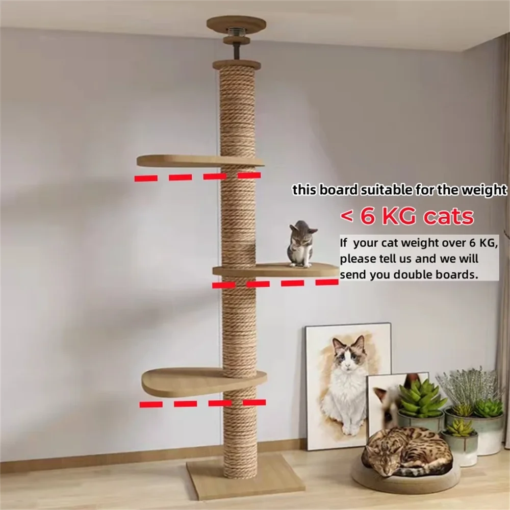 Adjustable Cat Tree House Cat Tower Floor to Ceiling Cats Multi-Level Condo With Scratching Post Hammock Pet Cat Pet Products