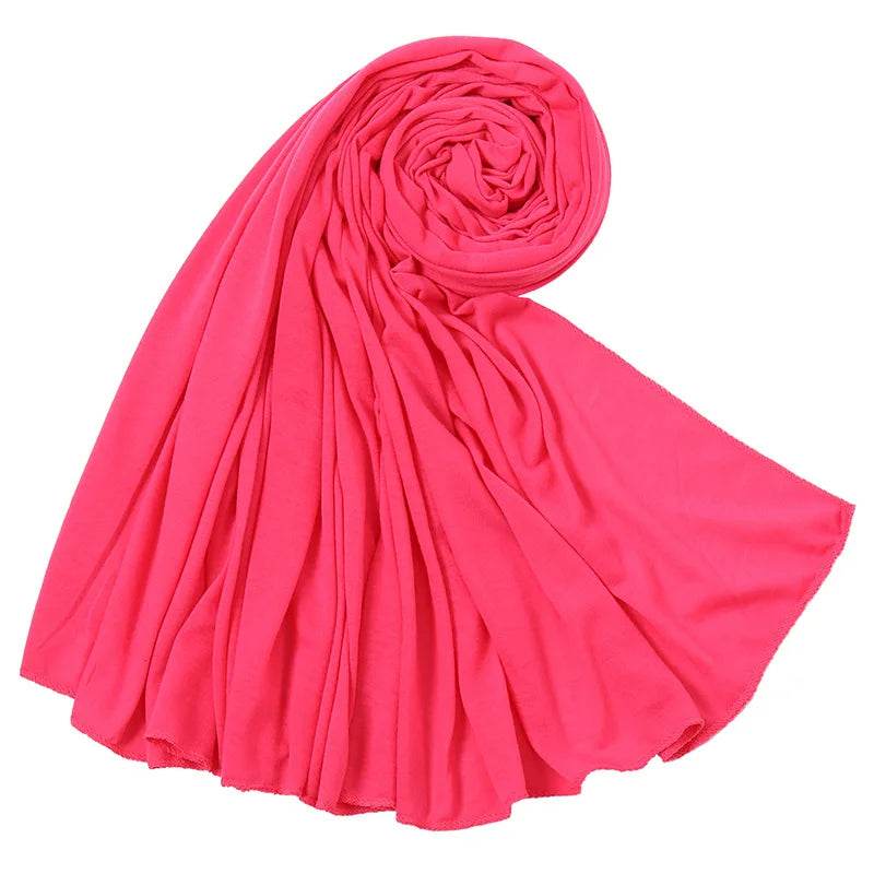 Hot Muslim Fashion Woman Soft Hijabs Scarf Shawl Plain Cotton Jersey Scarves Turban Women Long Shawls Head Wrap Headband Abaya - AIAZ