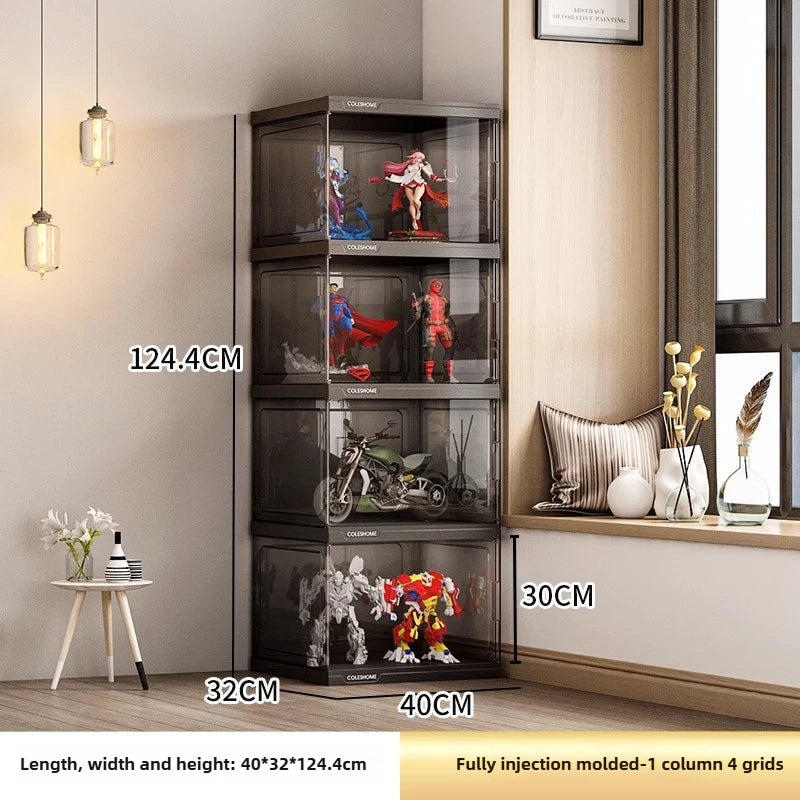 Handmade Display Cabinet, Decorative Model, Building Block Storage Box, Transparent Lego Layered Toy Rack for Household Use