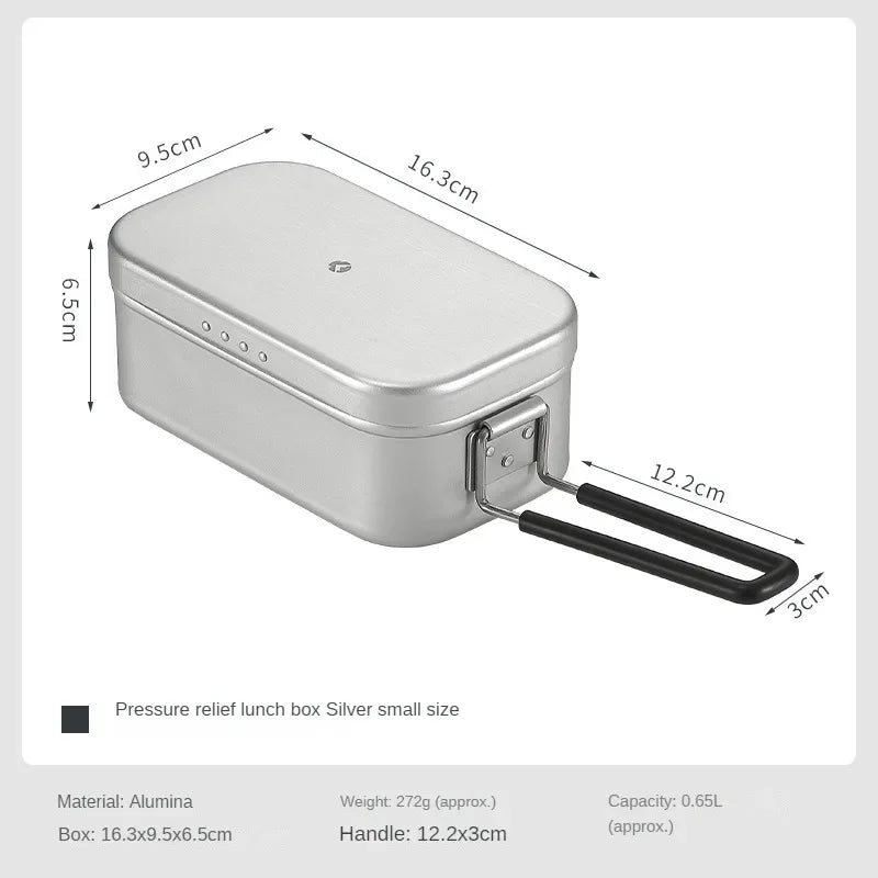 Campingmoon Hard Alumina Alloy Portable Heated Picnic Outdoor Camping Cookware Bento Lunch Meal Box