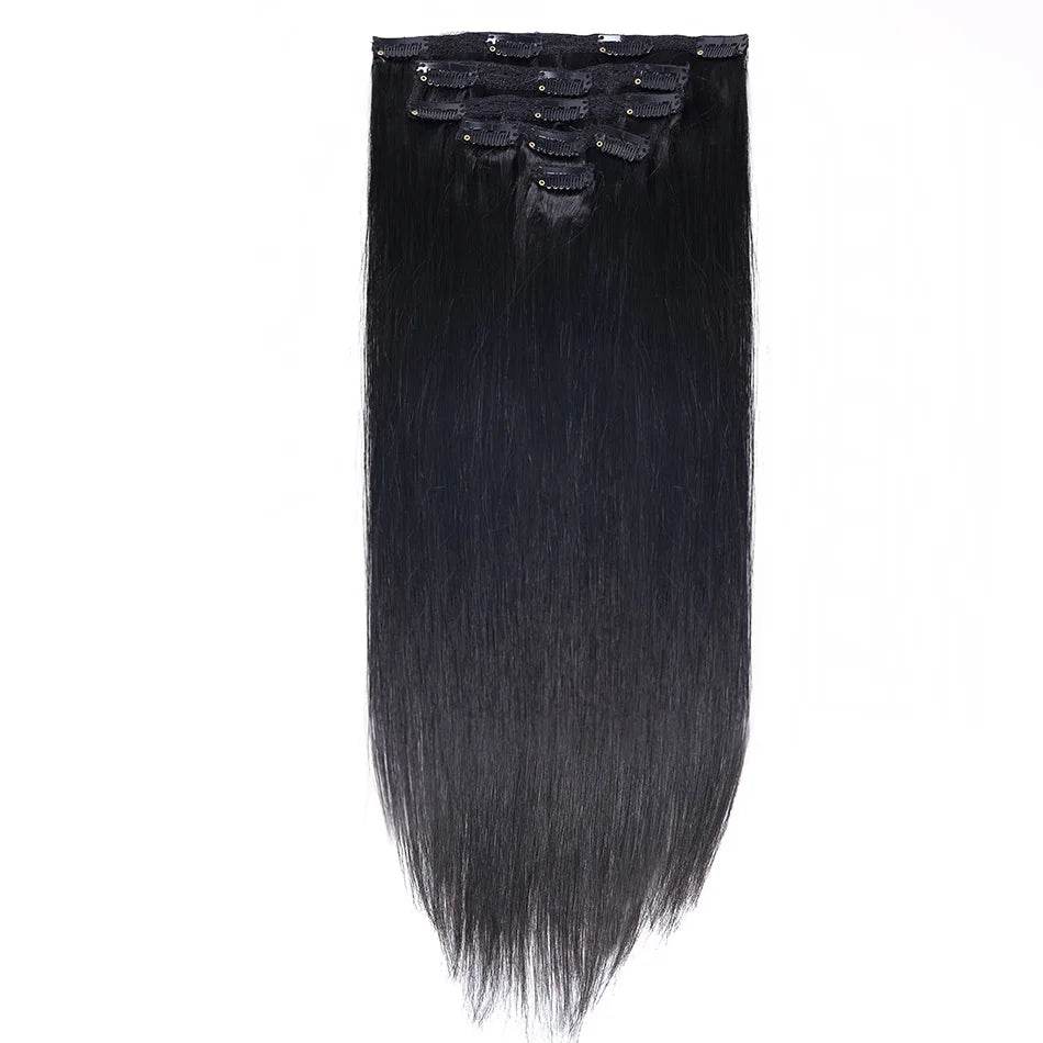 BHF Clip in Hair Extensions Human Hair Straight Remy Hair Natural Black Light Brown Honey Ombre Hair Extensions With Clips 70g - AIAZ