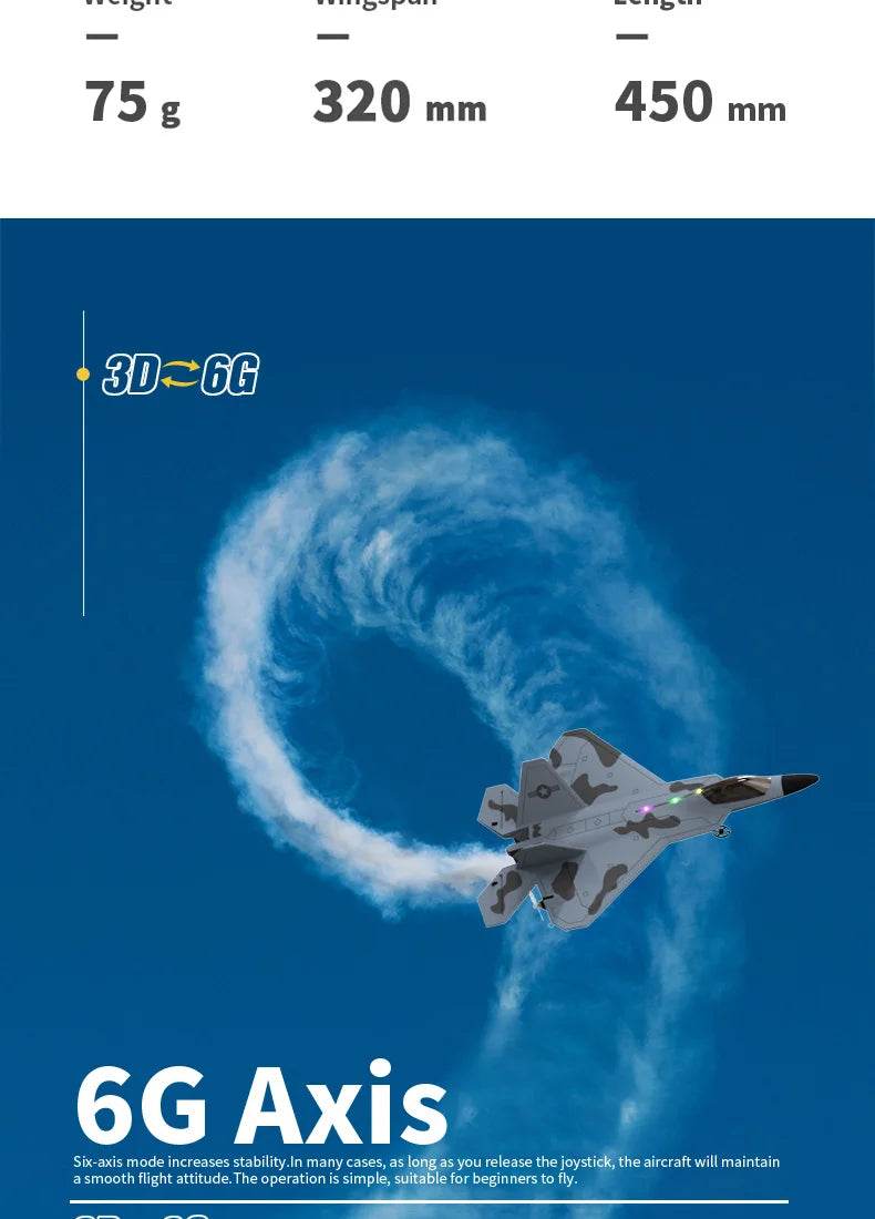 2024 New F22S 2.4G 4CH 3D6G RC Airplane Raptor F22 Warplane WLtoys A180 Upgrade Version LED Light With Gyroscope Out Door Toys - AIAZ