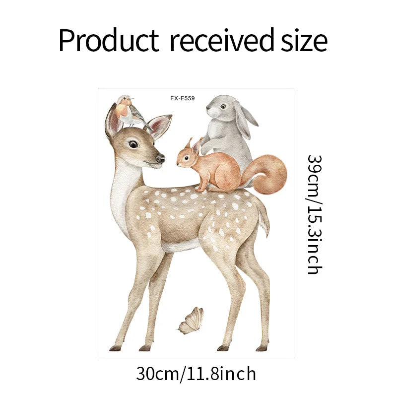 Animal Vinyl Tile Child Wall Sticker For Baby Kids Room Decoration Adhesive Wallpaper Bedroom Accessories Wall Decor Home Decor
