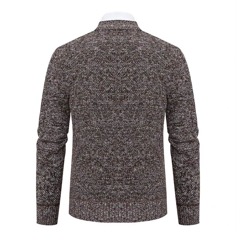 Men's knitted cardigan casual V-neck autumn and winter new sweater coat - AIAZ