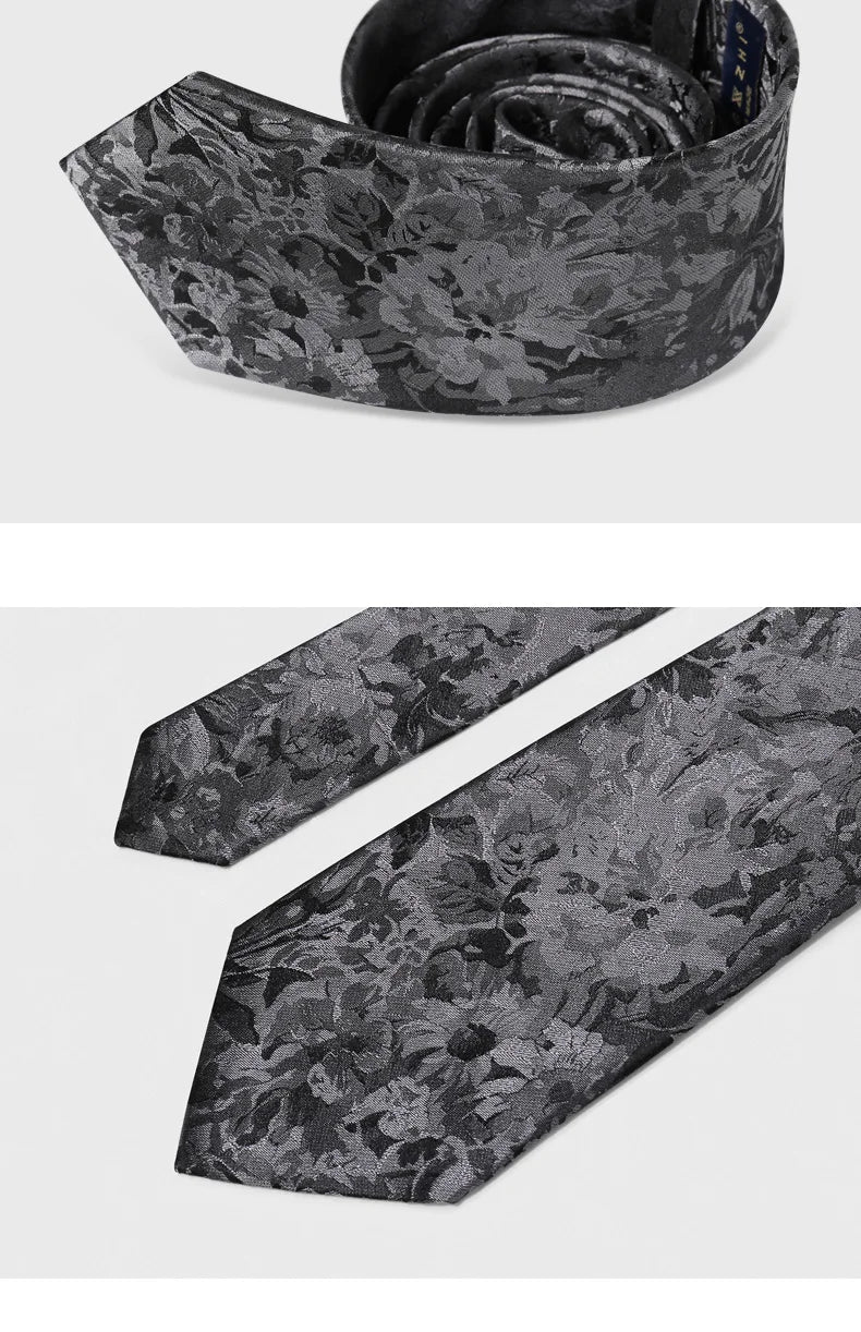 Mulberry Silk Handmade Retro Wool Lined Silk Tie Men's High-End Light Gray National Style Jacquard Business Groom Wedding