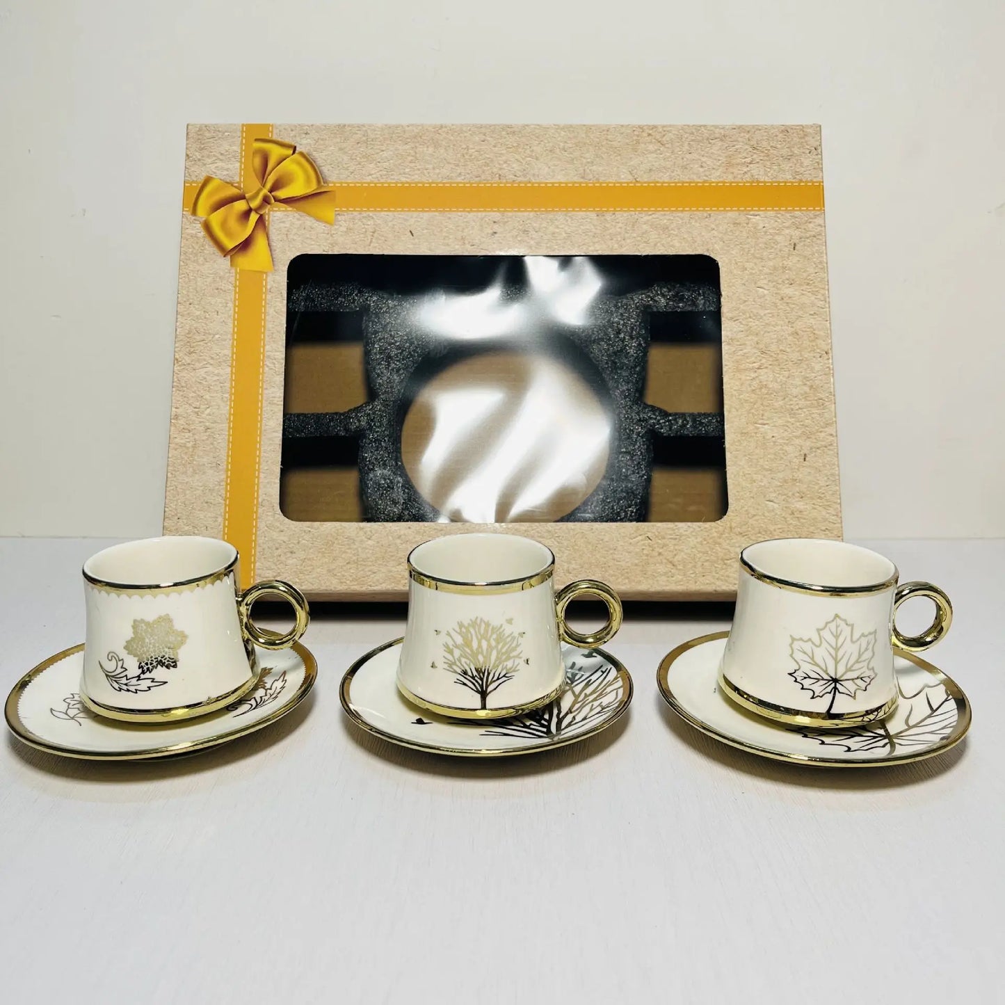Fashionable European style ceramic coffee cup gold-plated 12 cup dish ceramic cup coffee cup 24 piece set gift box