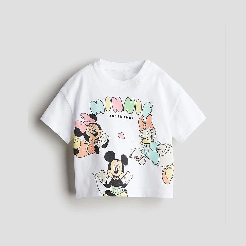 Kids Tops Cute Casual Loose Costume For 0-6Age Child Summer New White Tshirt Fashion All-match T Boys Girls Cartoon T-shirt