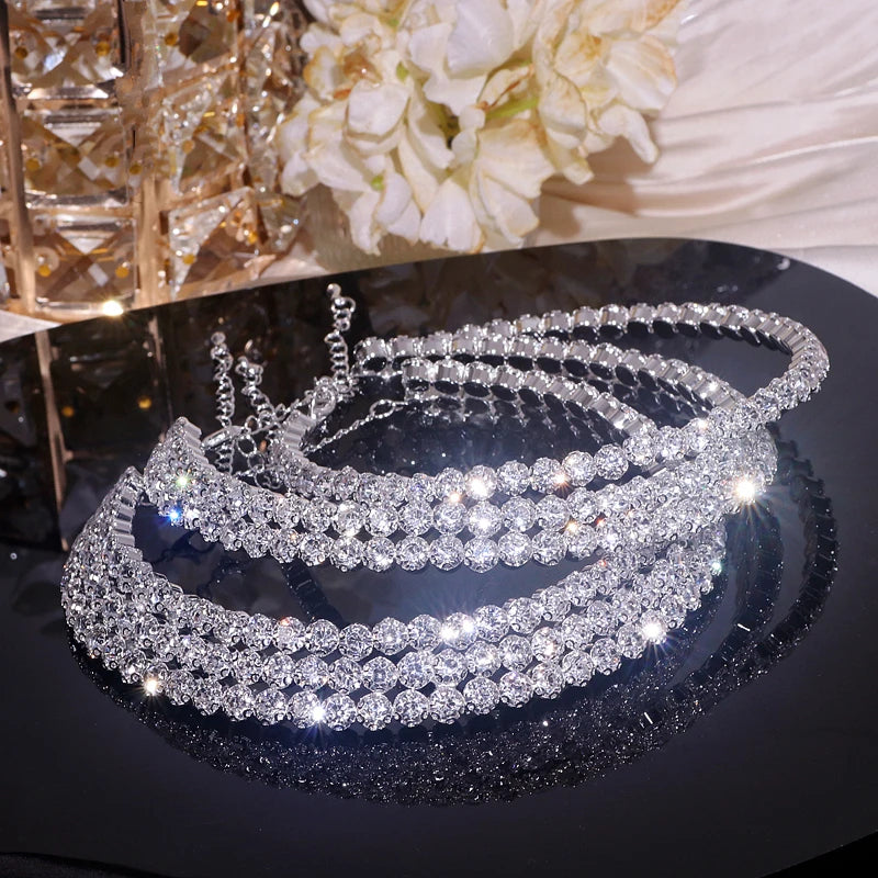 Classic Rhinestone Crystal Choker Necklace Earrings and Bracelet Set for Women Silver Color Bridal Wedding Party Jewelry Sets