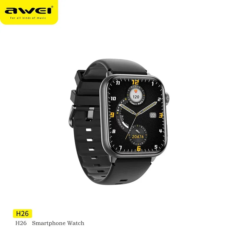 Awei H26 Smart Watch Men Answer Call 1.95inch Fitness Sport Tracker Bracelet Calculator Women Smartwatch Gift for Apple Android