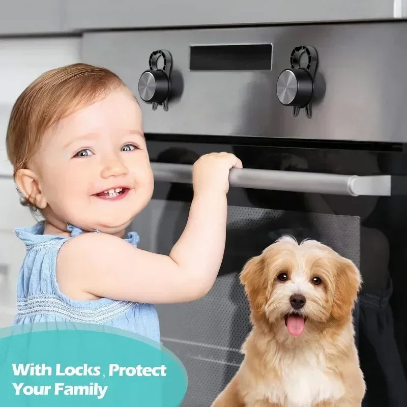 Kitchen Shrinking Gas Stove Knob Lock Baby Protection Oven Knob Cover Lock Child Safety Clip To Prevent Accidental Contact