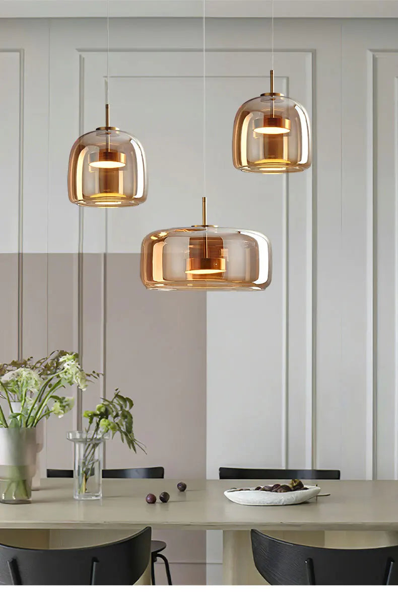 Nordic Glass Restaurant Pendant Lamp Simple Bar Hanging Lamp Dining Room Table  Ceiling Light