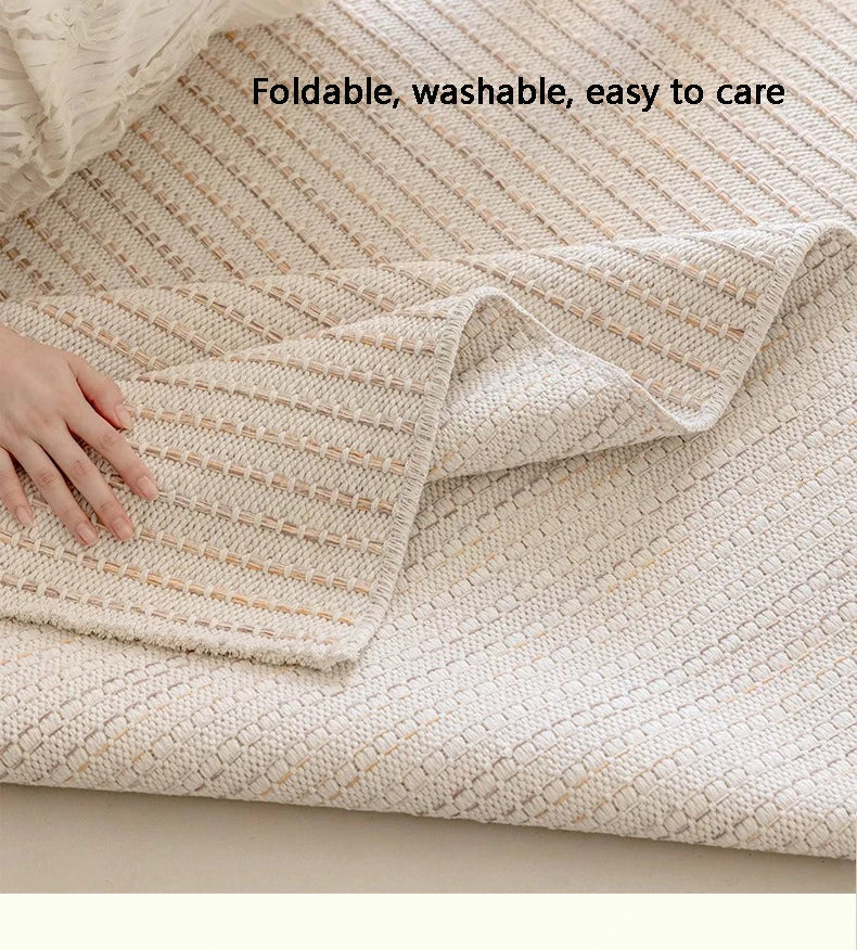 100% Cotton Carpet Living Room No Glue Health Kid Room Carpet Crawling Play Mat Minimalism Modern Bedroom Cloakroom Rugs Carpet