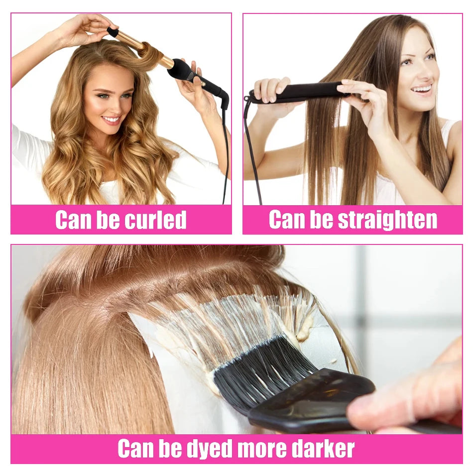 SOVO 100 Strands Nano Rings Human Hair Extensions Natural Blonde Micro Bead Loop Pre Bonded Remy European Straight Hair