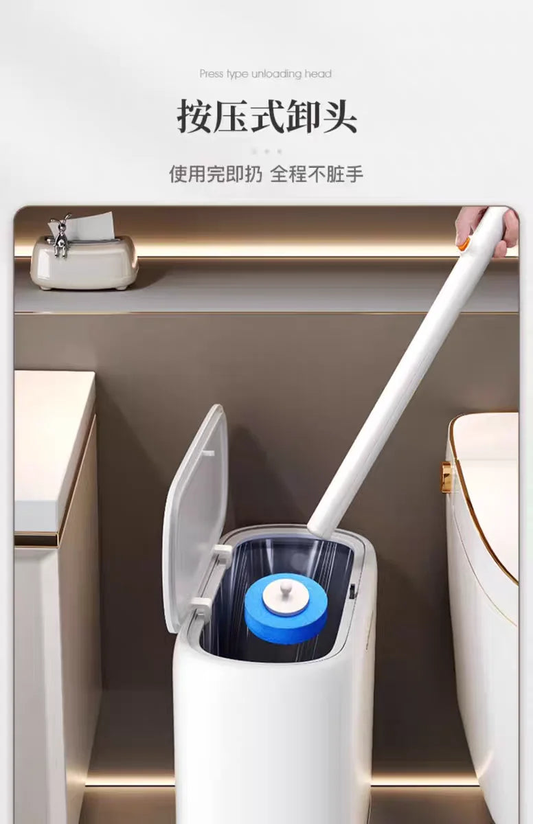 Toilet Brush Disposable Wallmounted Toilet Cleaner Replacement Head Long Handle Cleaning Tool Brush WC Kit Bathroom Accessory