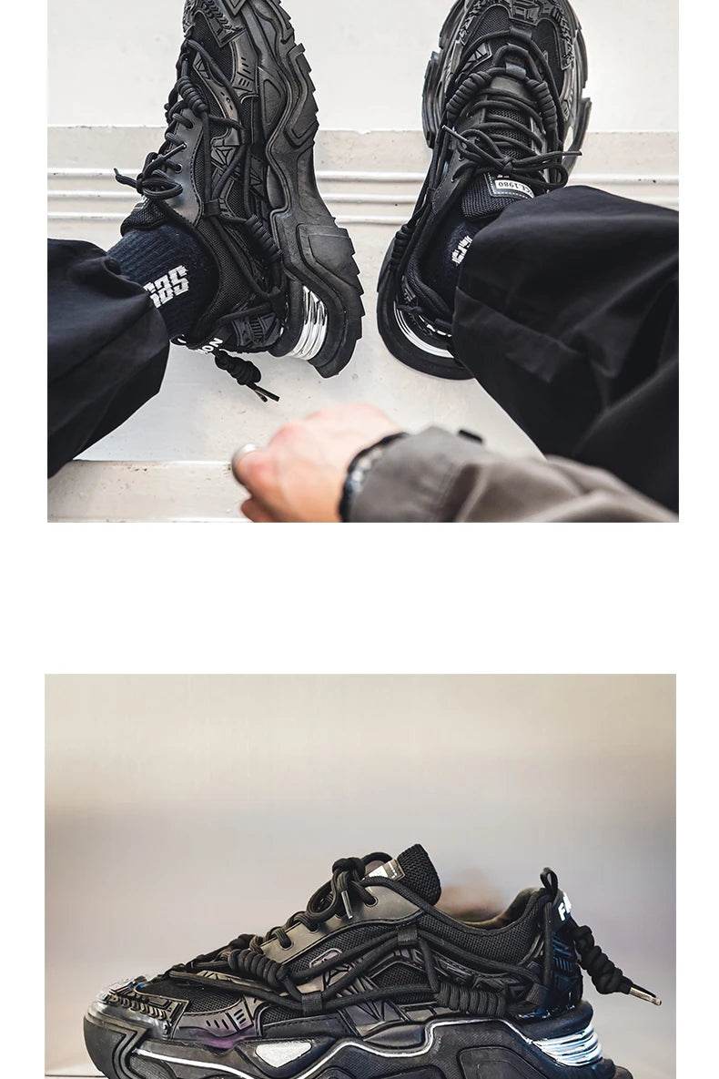 Platform Men Shoes Fashion Clunky Sneakers Men Casual Shoes Breathable Sports Dad Shoes Male Fitness Footwear 2023 - AIAZ