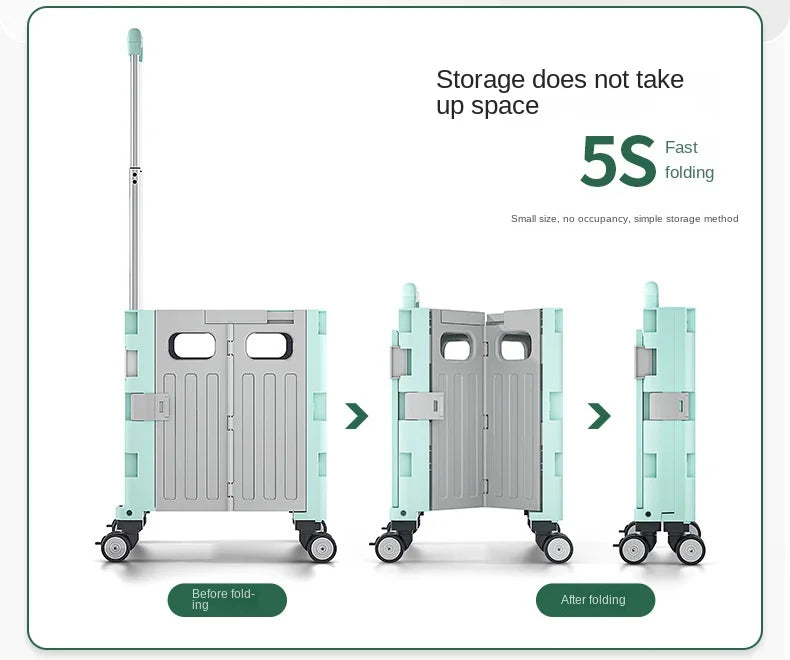 Multifunctional Camping Trolley Large Capacity Portable Folding Outdoor Storage Box Home Camping Push Box Camping Equipment