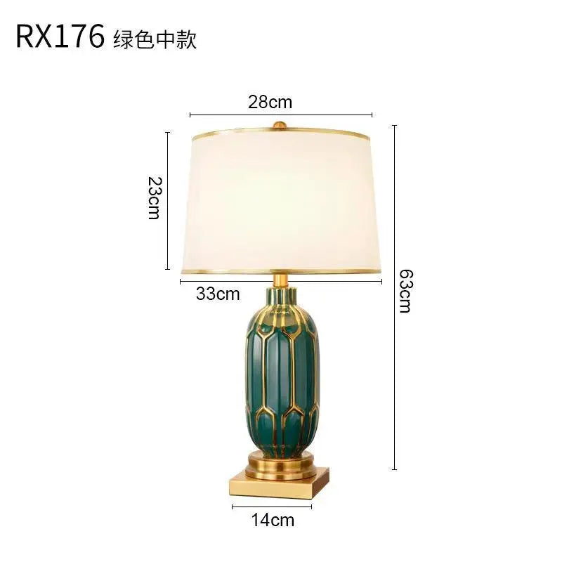 Chinese Black Ceramic Desk Lamp Nordic Modern Luxury Living Room Bedroom Bedside Study Table Lamp Atmosphere Sense Decoration