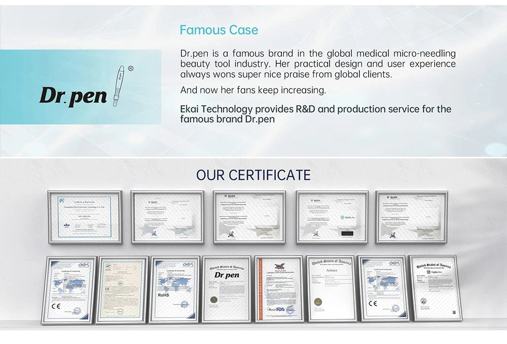 Authentic Dr.pen Ultima M8S Wireless Professional Derma Pen With 22 Needles Catridges For Hair Growth Microneedle Therapy Pen