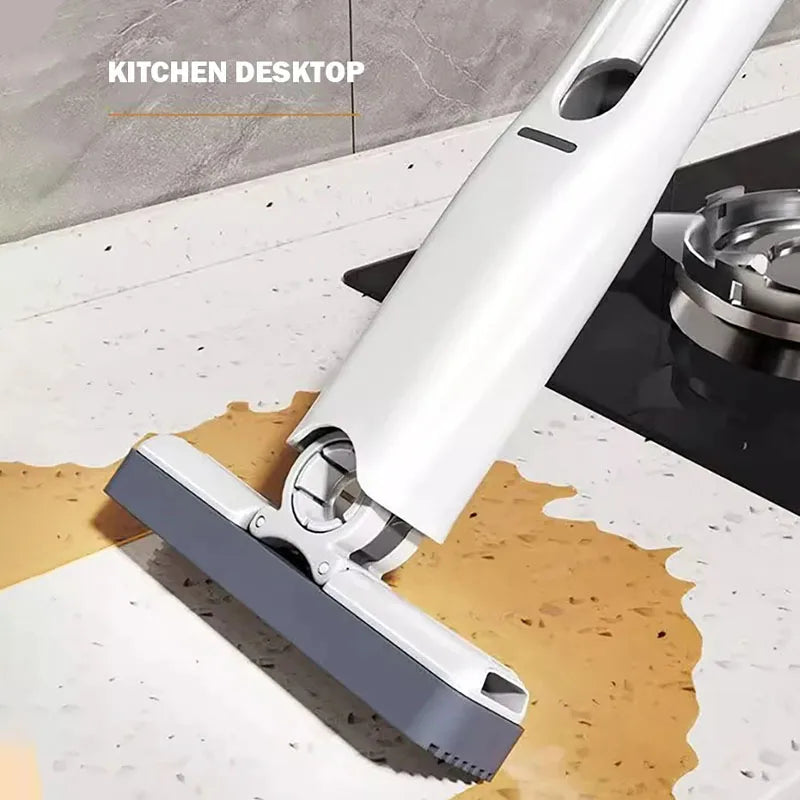 Mini Self Squeeze Mop, Powerful Folding Household Clean Tools, No Hand Wash, Strong Absorbent Mop for Bathroom, Kitchen, Desktop