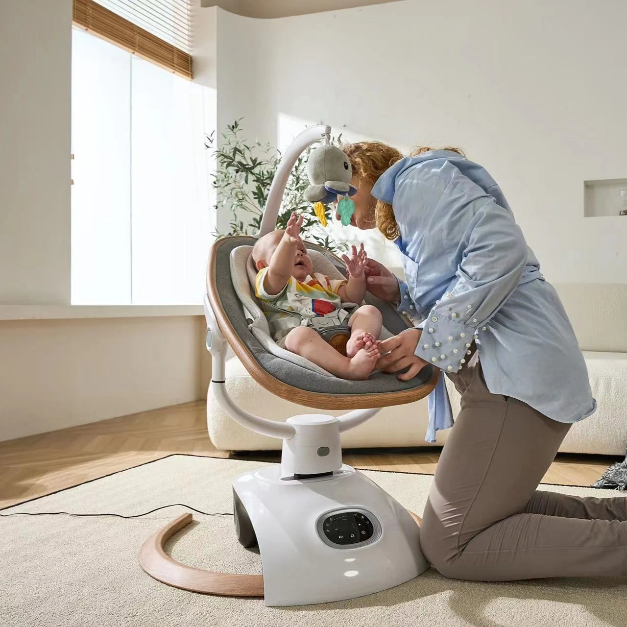 Electric Baby Rocking Chair Newborn Baby Sleep Rocking Bed Multi-mode Baby Cradle Electric Children's Swing