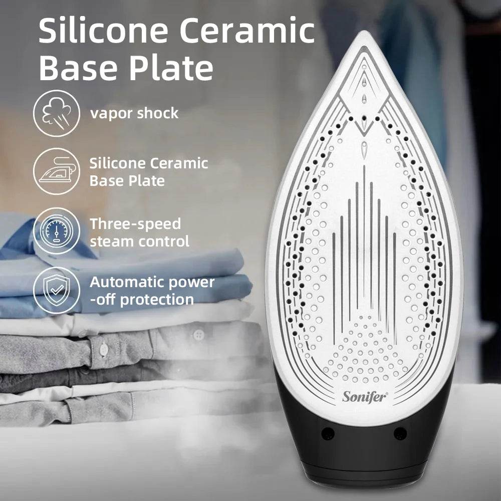 Sonifer Split Steam Iron with LCD Display 2400W Fast heating1.5L Large Individual Water Tank 3 Steam Adjustment - AIAZ
