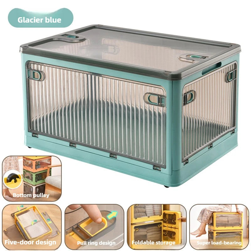 Household Plastic Transparent Sorting Wardrobe Clothes Toys Book Storage Box Folding Storage Box Shoes Storage Box Plastic Boxes
