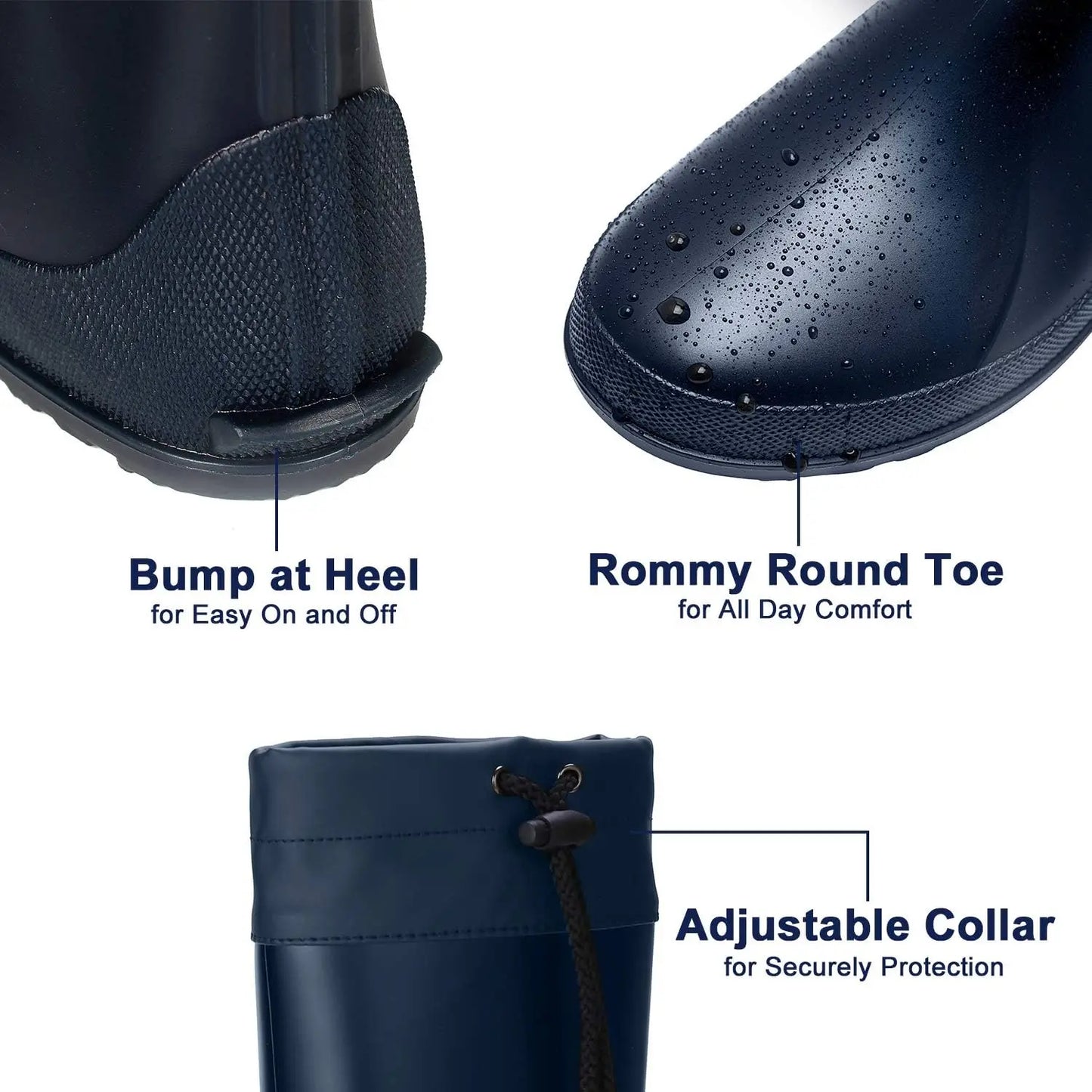 Crestar Women Packable Tall Rain Boots Lady Waterproof Rubber Garden Boots Outdoor Mud Boots New Ultra Lightweight Flat Wellies