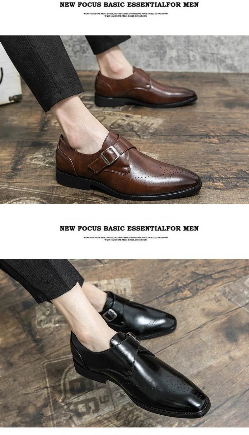 Designer Men's Shoes Classic Business Office Dress Shoe High Quality Casual Leather Shoes for Men Luxury Wedding Shoes Loafers - AIAZ