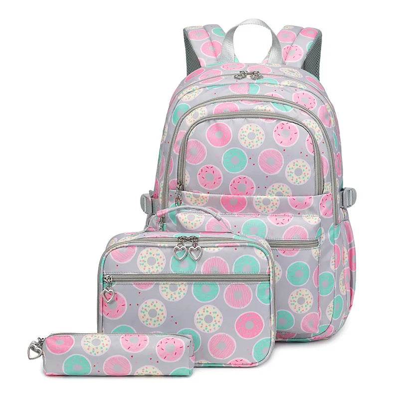 2025 New 3 Pcs Sets Student Schoolbag Girls Fashion Leisure Large Capacity Backpack Junior High School Shoulders Backpack - AIAZ