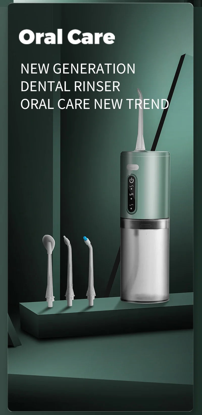 Xiaomi Dental Oral Irrigator 5 Nozzle Portable Dental Water Flosser USB Rechargeable 280ml Three frequency pulses Teeth Cleaner
