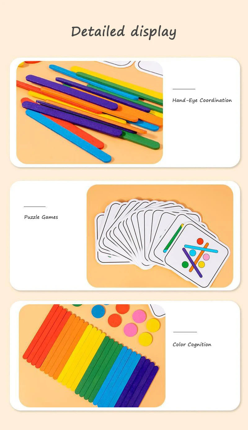Montessori Logical Thinking Games Puzzle Toys Color Matching Game Educational Learning Toys For Children Preschool Teaching Aids