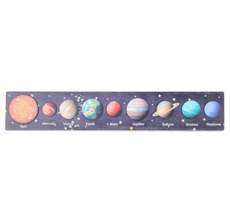 Children Wooden Space Planet Puzzles Montessori Toys Planet Matching Game Jigsaw Tray Universe Solar System Science Learning Toy - AIAZ