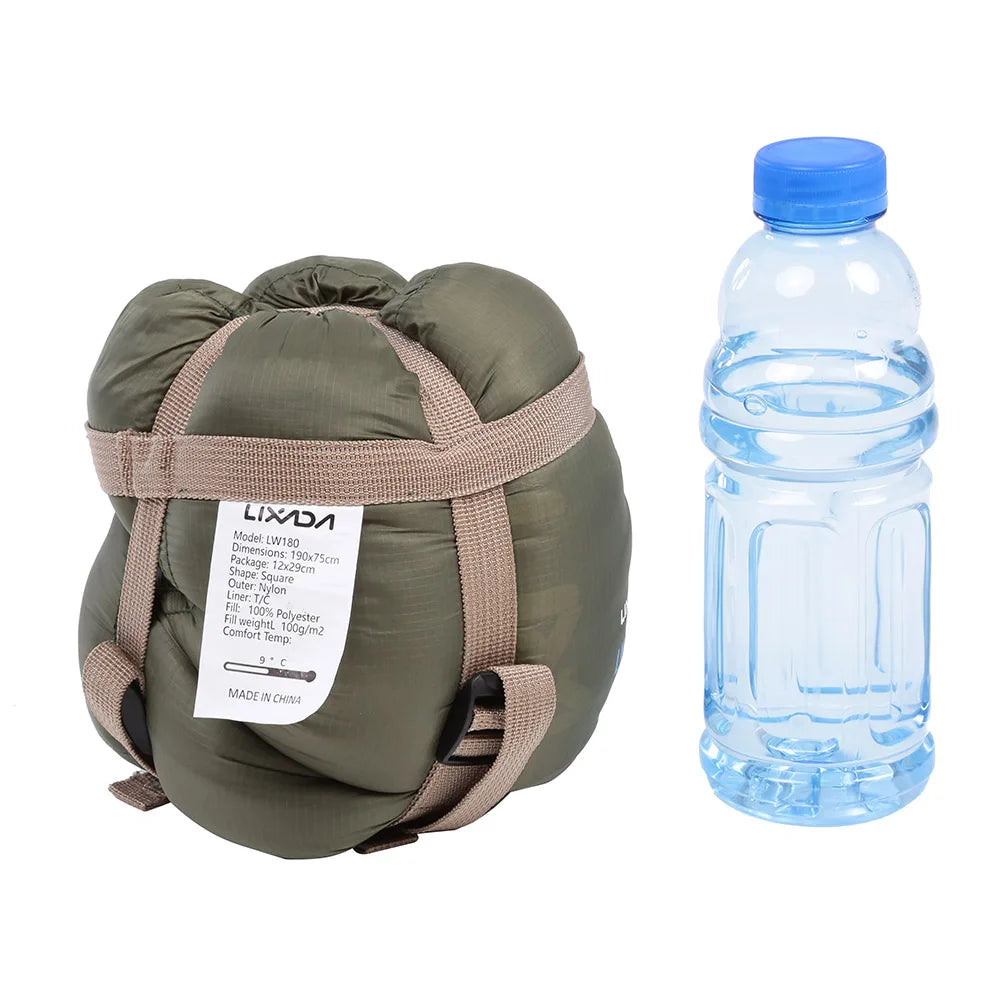 LIXADA Envelope Sleeping Bag Adult Camping Outdoor Mini Walking beach Sleeping Bags Ultralight Travel Bag Spring Autumn