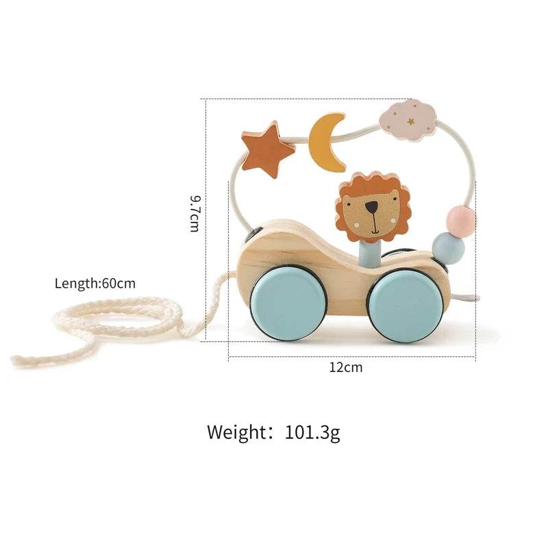 Wooden Train Birthday Toy Montessori Toys Baby Educational Toys Wooden Trolley Baby Learning Toys Number Of Wood Baby's Toys - AIAZ